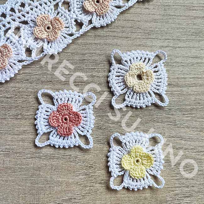 Uncinetto quadretti con fiore in rilievo - parte 1